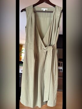 Banana Republic Olive Wrap Midi Dress